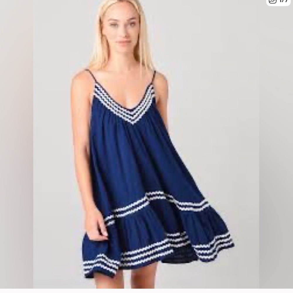 9Seed St. Tropez Ric-Rac Navy Blue Mini Dress Cover-Up